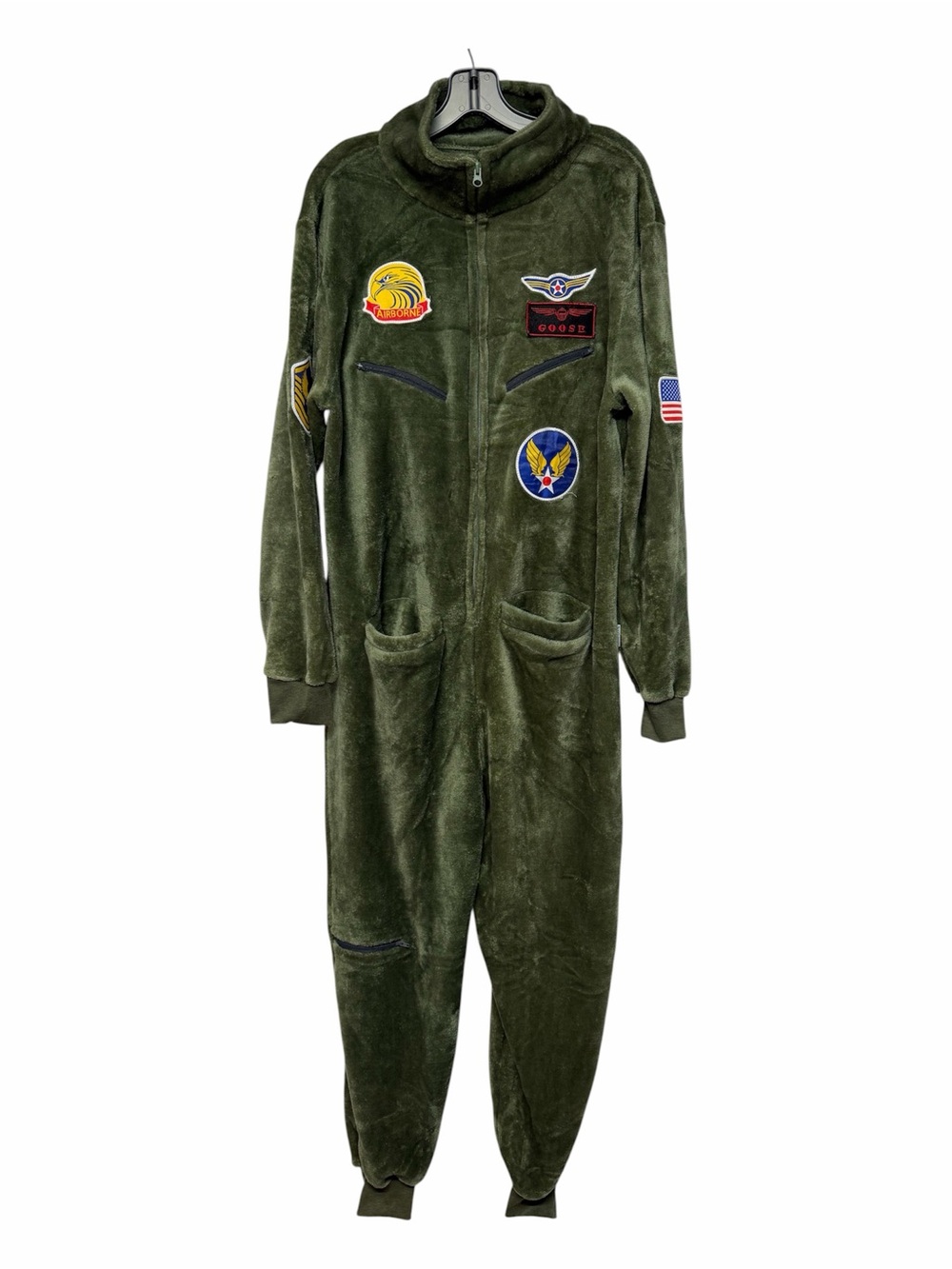 Funziez Silver Lilly Top Gun Goose Airborne Plush Fleece Adult Onesie M